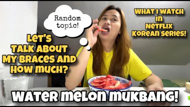 WATER MELON MUKBANG! LETS TALK ABOUT MY BRACES AND SOUTH KOREAN LIFE!