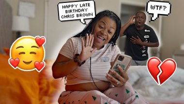 Caught Sending CHRIS BROWN A Happy Late Birthday Message PRANK On Husband