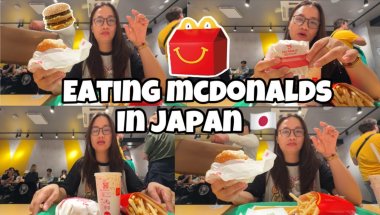 EATING MCDONALDS BURGER AND FRIES IN JAPAN! I LOVE THE SHRIMP BURGER BUT THE FRIES IS SALTY!