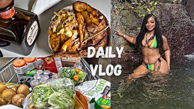 DAILY VLOG- $70,000 Grocery Haul + River in Kingston, Jamaica+ Puppy Date + Braces Pain Update