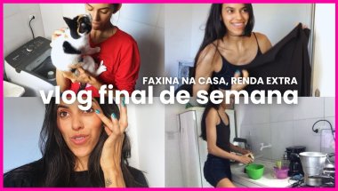 Vlog final de semana | Faxina na casa, fazendo renda extra aos fds, almoço, descanso