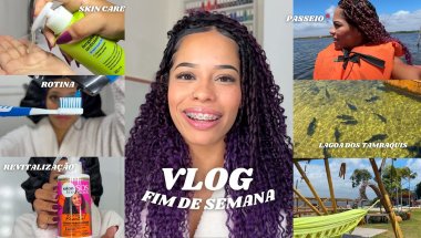 Vlog fim de semana ⭐️ comprinhas, autocuidado, parque aquático e pintando cabelo de roxo