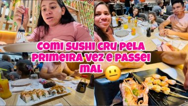 Comi sushi cru pela primeira vez e passei muito mal 🙁 restaurante chique mas a comida não é boa 🥴