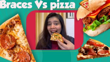 Kya sach mein braces mein pizza nahi kha sakte ?😋🍕hai #viral #braces #trending #youtube #viralvideo