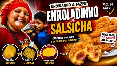 ENSINANDO A FAZER ENROLADINHO DE SALSICHA #receitas #receitasfáceis #receitasimples #viralvideo