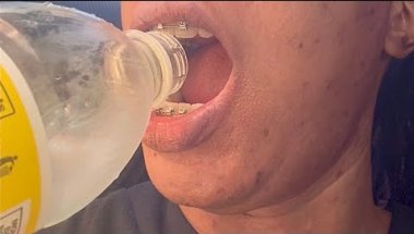 DRINKING AN ENTIRE SODA WITH A BURP AT THE END