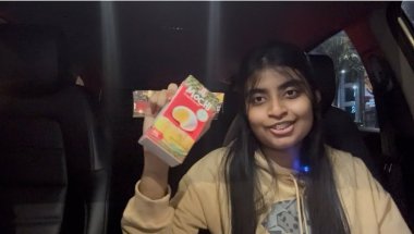 We ate durian mochi for the first time
