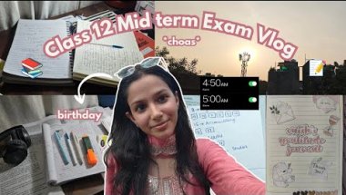 *I woke up at 5AM* 😭 Mid Terms + Birthday + Teacher's Day VLOG 📝⭐ Class 12 Commerce Study Vlog 🫶