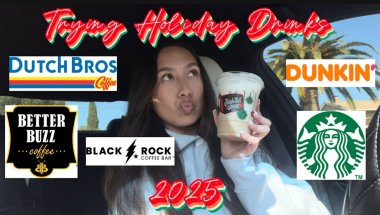 TRYING HOLIDAY DRINKS 2025! 🎄 | Dutch Bros, Black Rock, Dunkin, Better Buzz, Starbucks