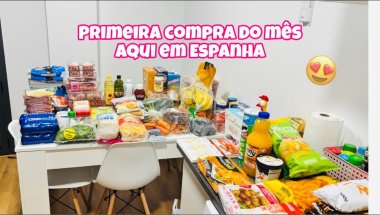 Nossa primeira compra do mês aqui em Espanha, com valor total 🤑🇪🇸