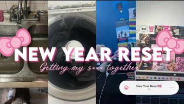 New Year Reset🎀: Getting my s*** together| dishes, laundry, vision board, cleaning room|
