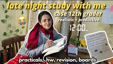 REAL Night Study Routine 🕧 LAST 30 DAYS 📚 Study with me for BOARDS!! CBSE 12TH grader 人❀☆♪