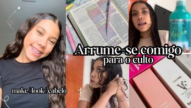 Arrume-se comigo para o culto ⛪️ ✨| make, look, cabelo