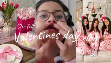 Opening Valentines gifts | she fell and slit her lip
