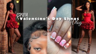 GRWM FOR MY VALENTINE’s DAY PHOTOSHOOT💋| hair, nails, lashes, makeup, braces + shoot