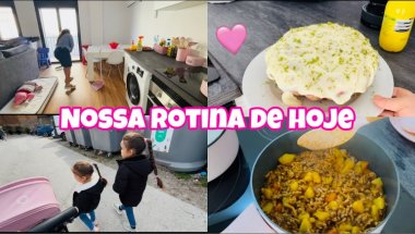 Nossa Rotina de hoje, Dia de faxinar o AP, Levando as crianças para escola, Almoço, Bolo 🍰🫠