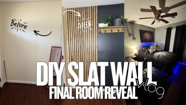 I Turned My Plain Entryway Into a Custom Slat Wall + Kam's final Room Reveal ✨