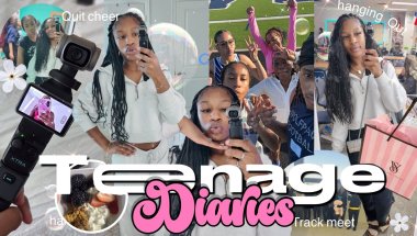 TEENAGE DIARIES EP:003💕🫧| “week in my life”  shopping, track meet, resturant, lashes, hair,  etc