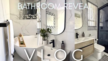 VLOG || BATHROOM MAKEOVER REVEAL || LUXURY ON BUDGET || HOME UPDATES || MODERN AND MINIMAL