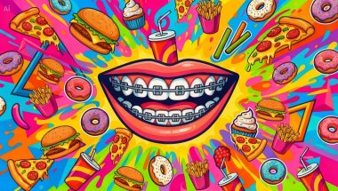 FOODS YOU CAN / CAN'T EAT WITH BRACES ON  #braces #asmr #bracescolors