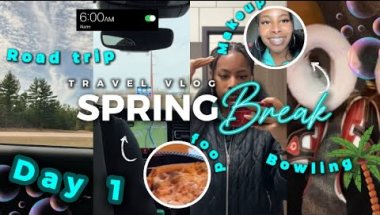 MINNESOTA VLOG DAY 1 ☀️ (spring break) | 6 Hour Road trip, Bowling + more | Brya Life