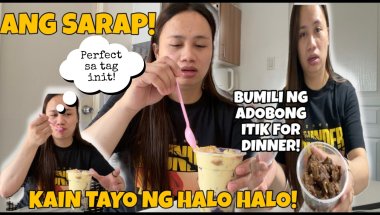 KAIN TAYO NG HALO HALO! BUMILI NG ADOBONG ITIK FOR DINNER! abengvlogs #food  #subscribe