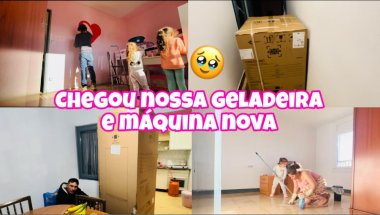 Chegou nossa Máquina e Geladeira Nova🥹 Decoração no quarto das meninas💖