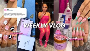 vlog ♡ 9-5 nail tech life 💅🏽 + spring cleaning 🌸, BF called DUSTY?! + Shopping 🎀