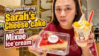 MERYENDA TAYO NG SARAH’S CHEESE CAKE AT MIXUE MANGO ICE CREAM! abrilalegata