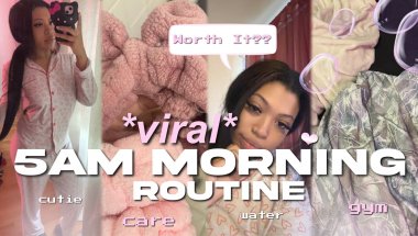 Trying The 5AM “THAT GIRL” MORNING ROUTINE ☁️ (Junior In Highschool, Productive + Realistic)
