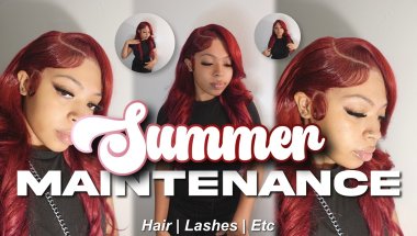 SUMMER MAINTENANCE VLOG ♡ | Burgundy Hair, Lashes & Outings