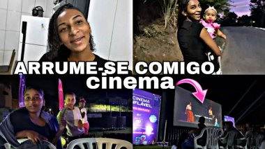 FUI ME ARRUMAR NA CASA DA AMIGA PRA IR NO CINEMA AO AR LIVRE NUMA TV ENORME 😱